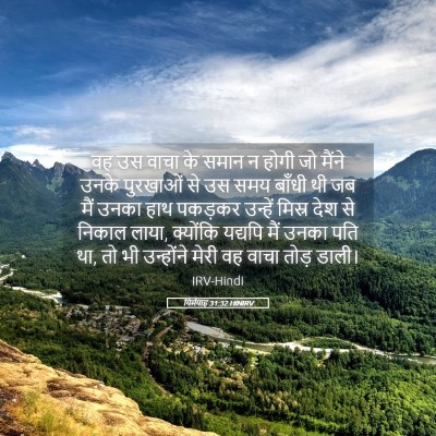 Picture 05 - यिर्मयाह 31:32 HINIRV - वह उस वाचा के समान - Bible Verse Picture