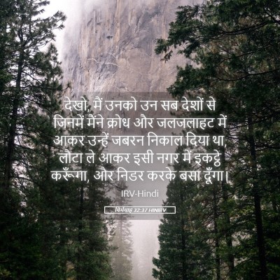 Picture 05 - यिर्मयाह 32:37 HINIRV - देखो, मैं उनको उन - Bible Verse Picture