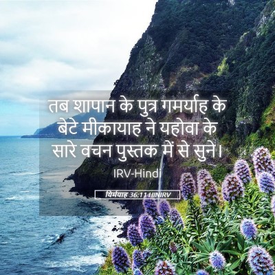 Picture 05 - यिर्मयाह 36:11 HINIRV - तब शापान के पुत्र - Bible Verse Picture
