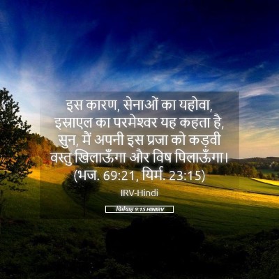 Picture 05 - यिर्मयाह 9:15 HINIRV - इस कारण, सेनाओं का - Bible Verse Picture