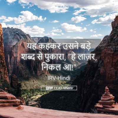 Picture 05 - यूहन्ना 11:43 HINIRV - यह कहकर उसने बड़े - Bible Verse Picture