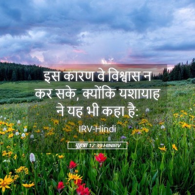 Picture 05 - यूहन्ना 12:39 HINIRV - इस कारण वे विश्वास - Bible Verse Picture