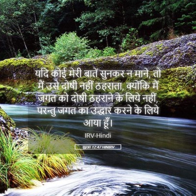 Picture 05 - यूहन्ना 12:47 HINIRV - यदि कोई मेरी बातें - Bible Verse Picture