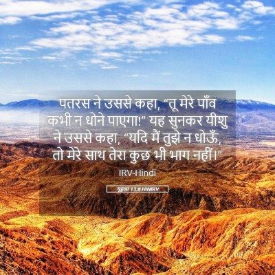 Picture 05 - यूहन्ना 13:8 HINIRV - पतरस ने उससे कहा, - Bible Verse Picture