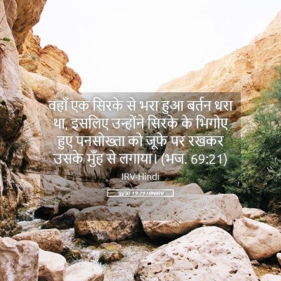 Picture 05 - यूहन्ना 19:29 HINIRV - वहाँ एक सिरके से - Bible Verse Picture