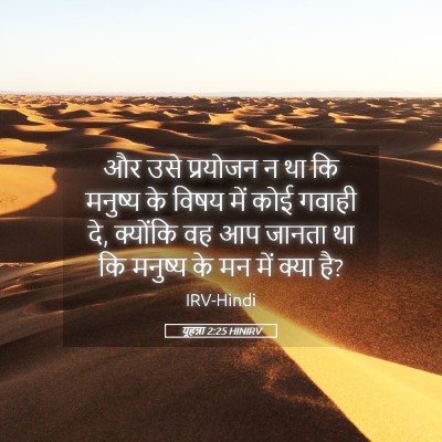 Picture 05 - यूहन्ना 2:25 HINIRV - और उसे प्रयोजन न था - Bible Verse Picture