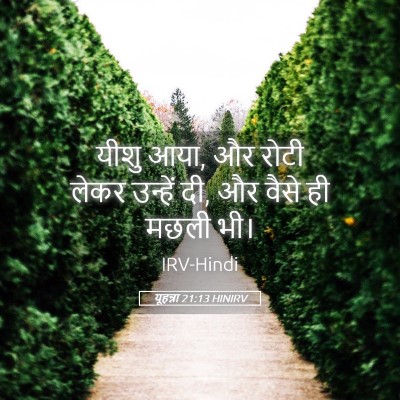 Picture 05 - यूहन्ना 21:13 HINIRV - यीशु आया, और रोटी - Bible Verse Picture