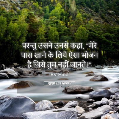 Picture 05 - यूहन्ना 4:32 HINIRV - परन्तु उसने उनसे - Bible Verse Picture