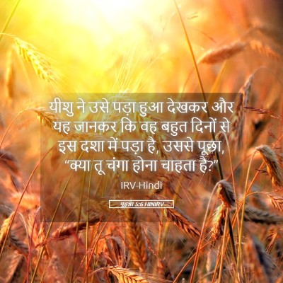 Picture 05 - यूहन्ना 5:6 HINIRV - यीशु ने उसे पड़ा - Bible Verse Picture
