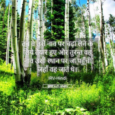 Picture 05 - यूहन्ना 6:21 HINIRV - तब वे उसे नाव पर - Bible Verse Picture
