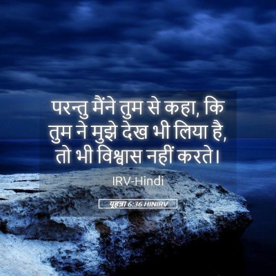 Picture 05 - यूहन्ना 6:36 HINIRV - परन्तु मैंने तुम - Bible Verse Picture