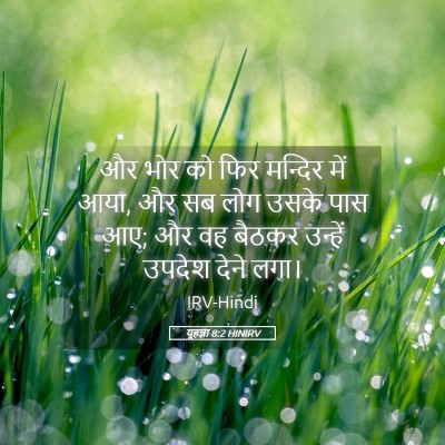 Picture 05 - यूहन्ना 8:2 HINIRV - और भोर को फिर - Bible Verse Picture