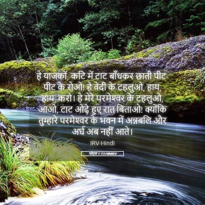 Picture 05 - योएल 1:13 HINIRV - हे याजकों, कटि में - Bible Verse Picture