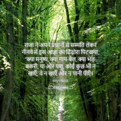 Picture 05 - योना 3:7 HINIRV - राजा ने अपने - Bible Verse Picture