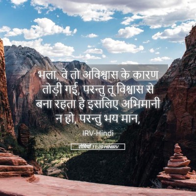 Picture 05 - रोमियों 11:20 HINIRV - भला, वे तो अविश्वास - Bible Verse Picture