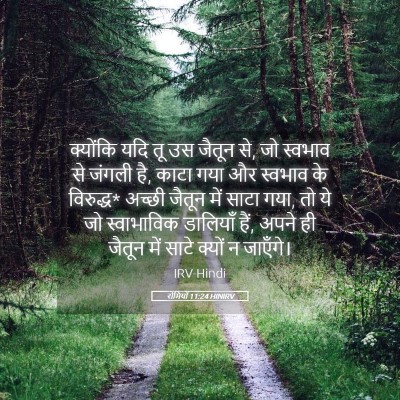 Picture 05 - रोमियों 11:24 HINIRV - क्योंकि यदि तू उस - Bible Verse Picture