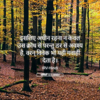 Picture 05 - रोमियों 13:5 HINIRV - इसलिए अधीन रहना न - Bible Verse Picture