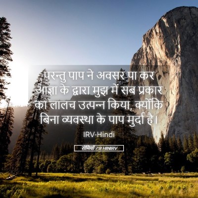 Picture 05 - रोमियों 7:8 HINIRV - परन्तु पाप ने अवसर - Bible Verse Picture