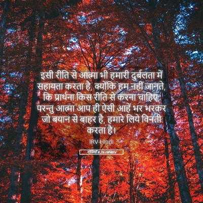Picture 05 - रोमियों 8:26 HINIRV - इसी रीति से आत्मा - Bible Verse Picture