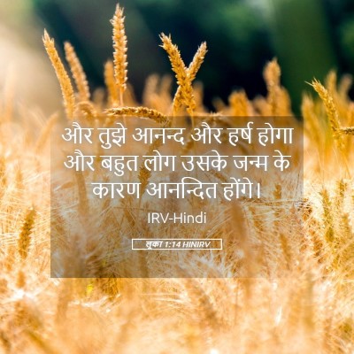Picture 05 - लूका 1:14 HINIRV - और तुझे आनन्द और - Bible Verse Picture