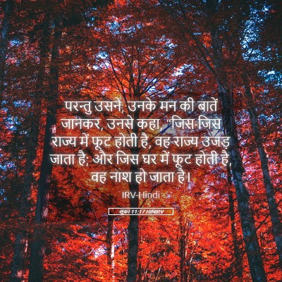 Picture 05 - लूका 11:17 HINIRV - परन्तु उसने, उनके - Bible Verse Picture
