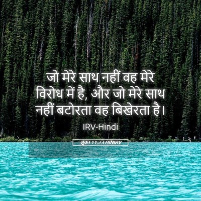 Picture 05 - लूका 11:23 HINIRV - जो मेरे साथ नहीं वह - Bible Verse Picture