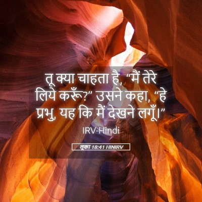 Picture 05 - लूका 18:41 HINIRV - तू क्या चाहता है, - Bible Verse Picture