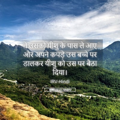 Picture 05 - लूका 19:35 HINIRV - वे उसको यीशु के पास - Bible Verse Picture