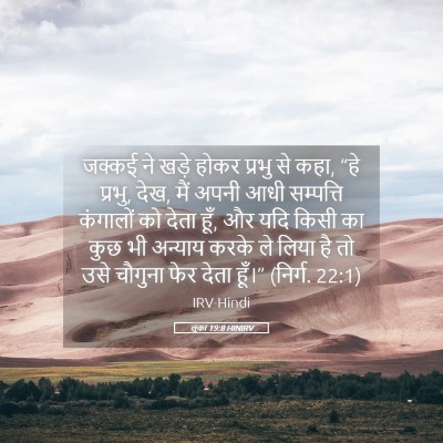 Picture 05 - लूका 19:8 HINIRV - जक्कई ने खड़े होकर - Bible Verse Picture