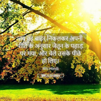 Picture 05 - लूका 22:39 HINIRV - तब वह बाहर निकलकर - Bible Verse Picture