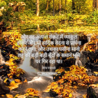 Picture 05 - लूका 22:44 HINIRV - और वह अत्यन्त संकट - Bible Verse Picture