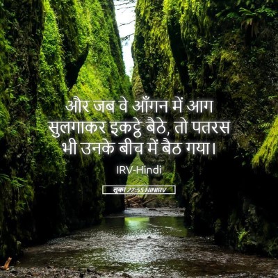 Picture 05 - लूका 22:55 HINIRV - और जब वे आँगन में - Bible Verse Picture