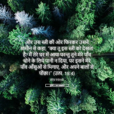Picture 05 - लूका 7:44 HINIRV - और उस स्त्री की ओर - Bible Verse Picture