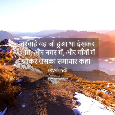 Picture 05 - लूका 8:34 HINIRV - चरवाहे यह जो हुआ था - Bible Verse Picture