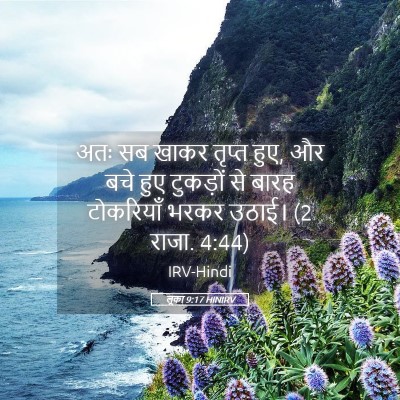 Picture 05 - लूका 9:17 HINIRV - अतः सब खाकर तृप्त - Bible Verse Picture