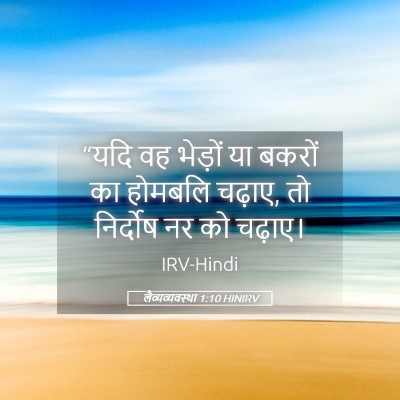 Picture 05 - लैव्यव्यवस्था 1:10 HINIRV - “यदि वह भेड़ों या - Bible Verse Picture