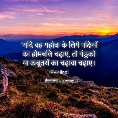 Picture 05 - लैव्यव्यवस्था 1:14 HINIRV - “यदि वह यहोवा के - Bible Verse Picture