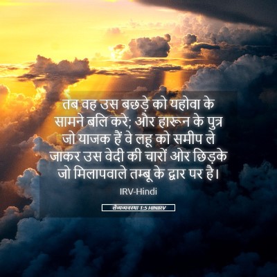 Picture 05 - लैव्यव्यवस्था 1:5 HINIRV - तब वह उस बछड़े को - Bible Verse Picture