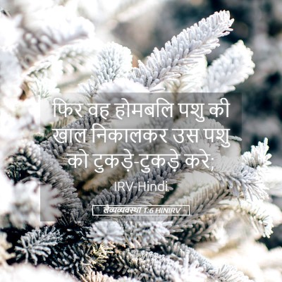 Picture 05 - लैव्यव्यवस्था 1:6 HINIRV - फिर वह होमबलि पशु - Bible Verse Picture