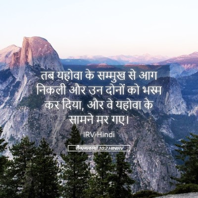 Picture 05 - लैव्यव्यवस्था 10:2 HINIRV - तब यहोवा के सम्मुख - Bible Verse Picture
