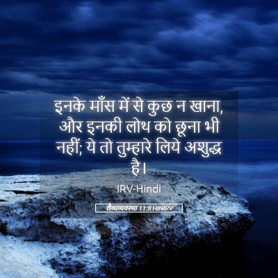 Picture 05 - लैव्यव्यवस्था 11:8 HINIRV - इनके माँस में से - Bible Verse Picture