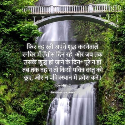Picture 05 - लैव्यव्यवस्था 12:4 HINIRV - फिर वह स्त्री अपने - Bible Verse Picture