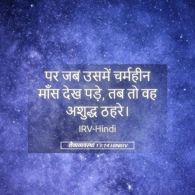 Picture 05 - लैव्यव्यवस्था 13:14 HINIRV - पर जब उसमें - Bible Verse Picture