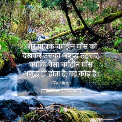 Picture 05 - लैव्यव्यवस्था 13:15 HINIRV - और याजक चर्महीन - Bible Verse Picture