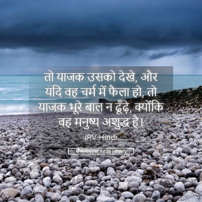 Picture 05 - लैव्यव्यवस्था 13:36 HINIRV - तो याजक उसको देखे, - Bible Verse Picture