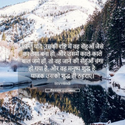 Picture 05 - लैव्यव्यवस्था 13:37 HINIRV - परन्तु यदि उसकी - Bible Verse Picture