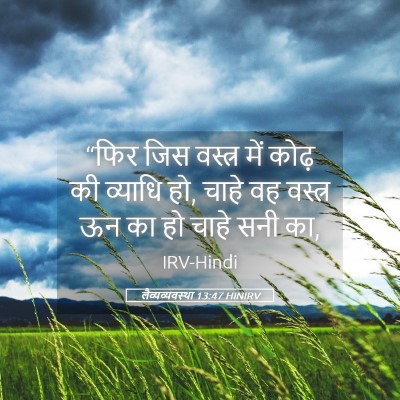 Picture 05 - लैव्यव्यवस्था 13:47 HINIRV - “फिर जिस वस्त्र - Bible Verse Picture
