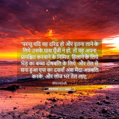 Picture 05 - लैव्यव्यवस्था 14:21 HINIRV - “परन्तु यदि वह - Bible Verse Picture