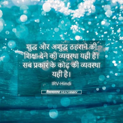 Picture 05 - लैव्यव्यवस्था 14:57 HINIRV - शुद्ध और अशुद्ध - Bible Verse Picture