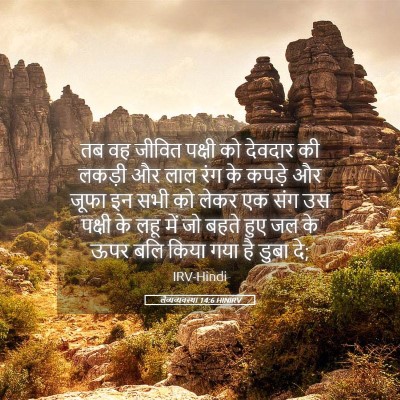 Picture 05 - लैव्यव्यवस्था 14:6 HINIRV - तब वह जीवित पक्षी - Bible Verse Picture